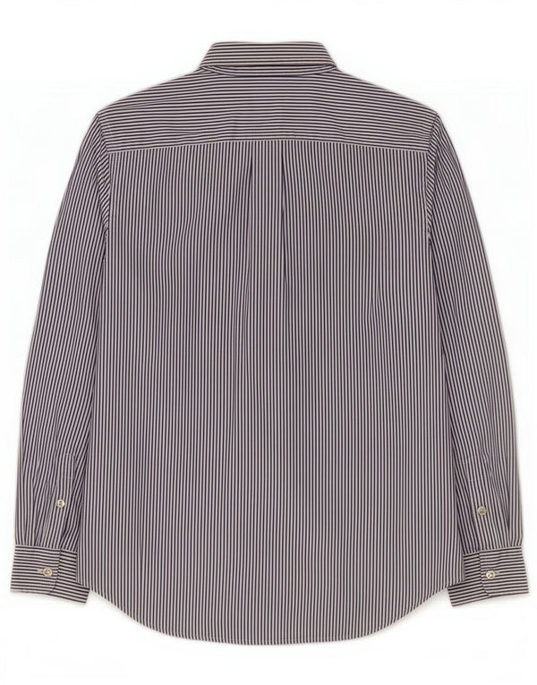 Ralph Lauren Boys Shirt 14-15 Years Large Navy Blue Pinstripe Cotton