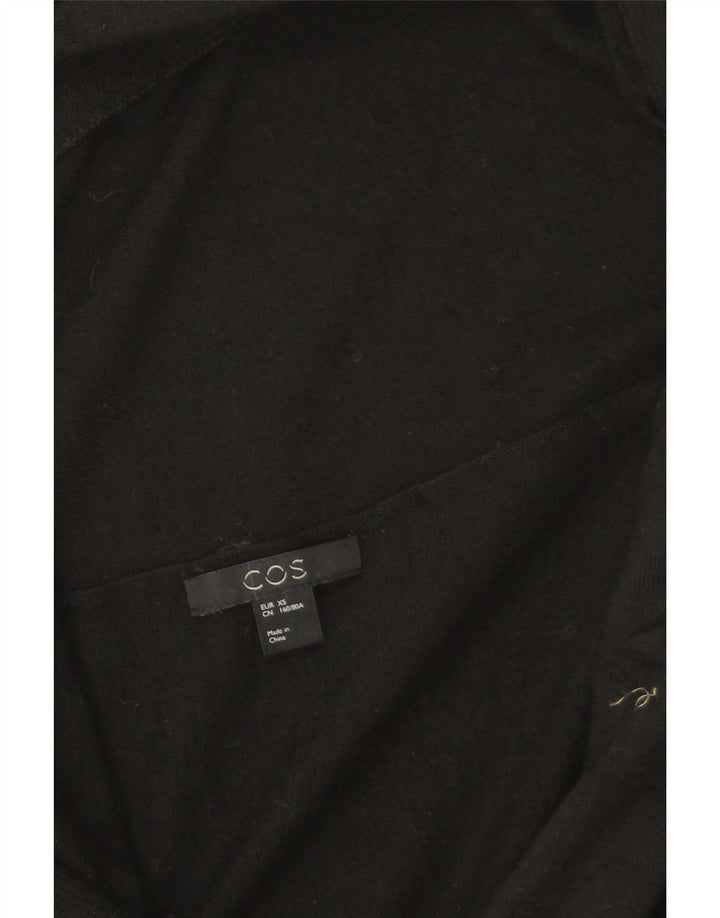 Cos Womens Oversized Open Cardigan Sweater UK 6 XS Black Wool