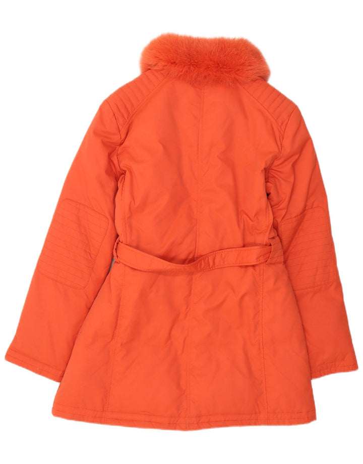Byblos Womens Padded Jacket IT 42 Medium Orange Nylon