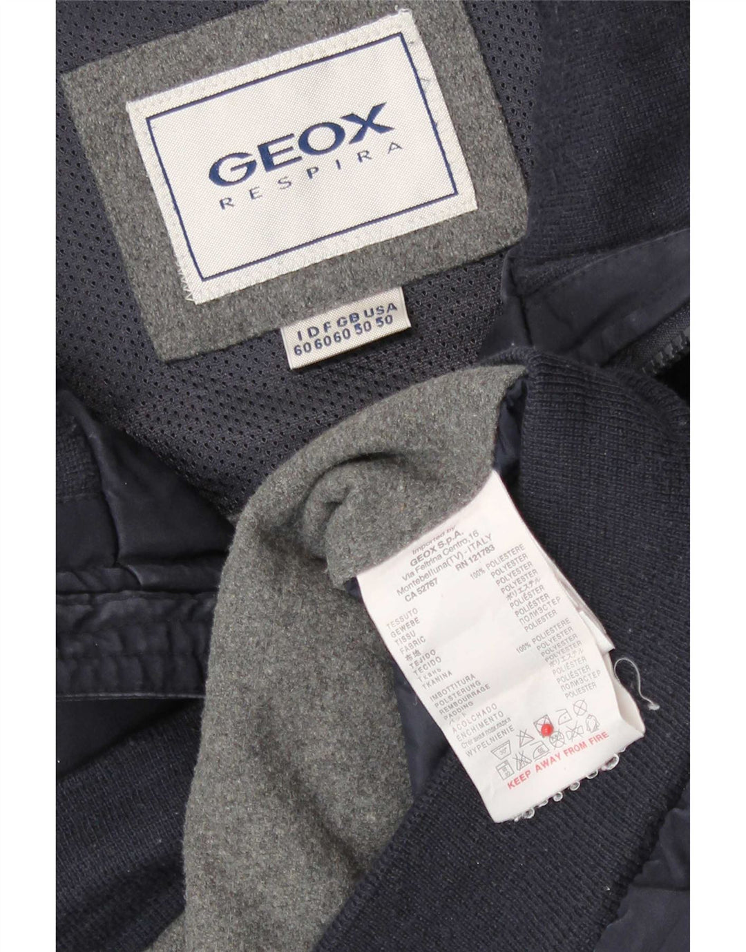 Geox Mens Respira Bomber Jacket UK 50 5XL Navy Blue Polyester