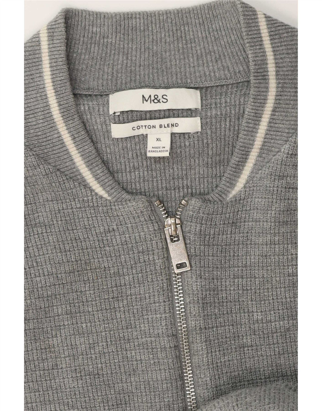 Marks & Spencer Mens Cardigan Sweater XL Grey Cotton
