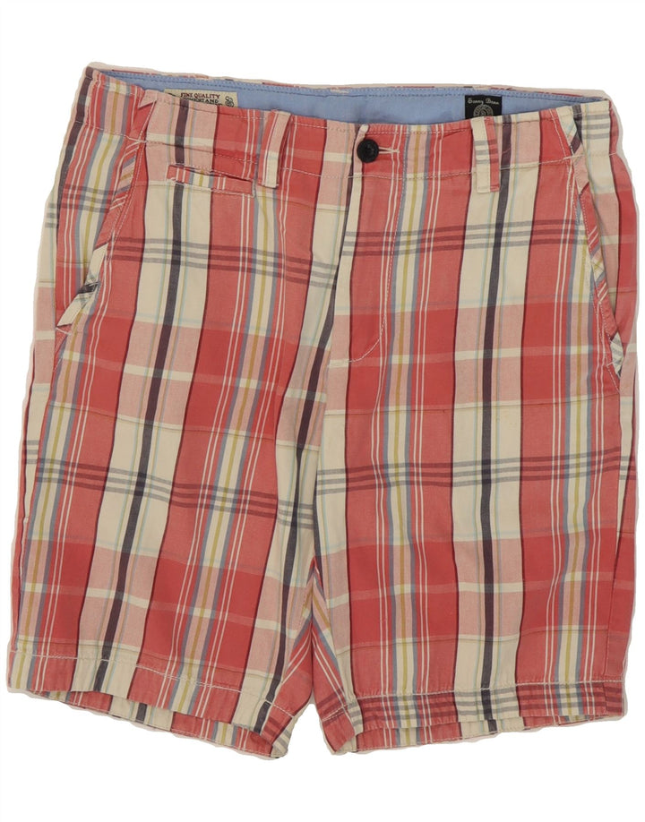 SONNYBONO Mens Chino Shorts W33 Medium  Red Check Vintage Sonnybono and Second-Hand Sonnybono from Messina Hembry 
