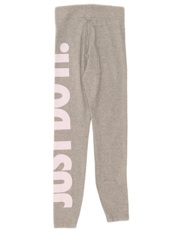 Nike Womens Graphic Leggings UK 4 XS Grey Cotton