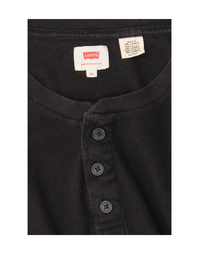LEVI'S Mens Top Long Sleeve XL Black Vintage Levi's and Second-Hand Levi's from Messina Hembry 