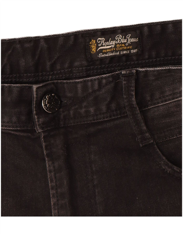 Replay Womens Distressed Slim Jeans W34 L32 Black