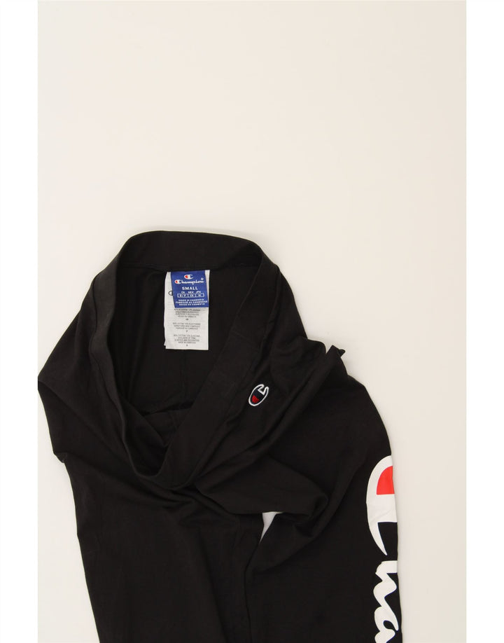 CHAMPION Womens Graphic Leggings UK 10 Small Black Cotton Vintage Champion and Second-Hand Champion from Messina Hembry 