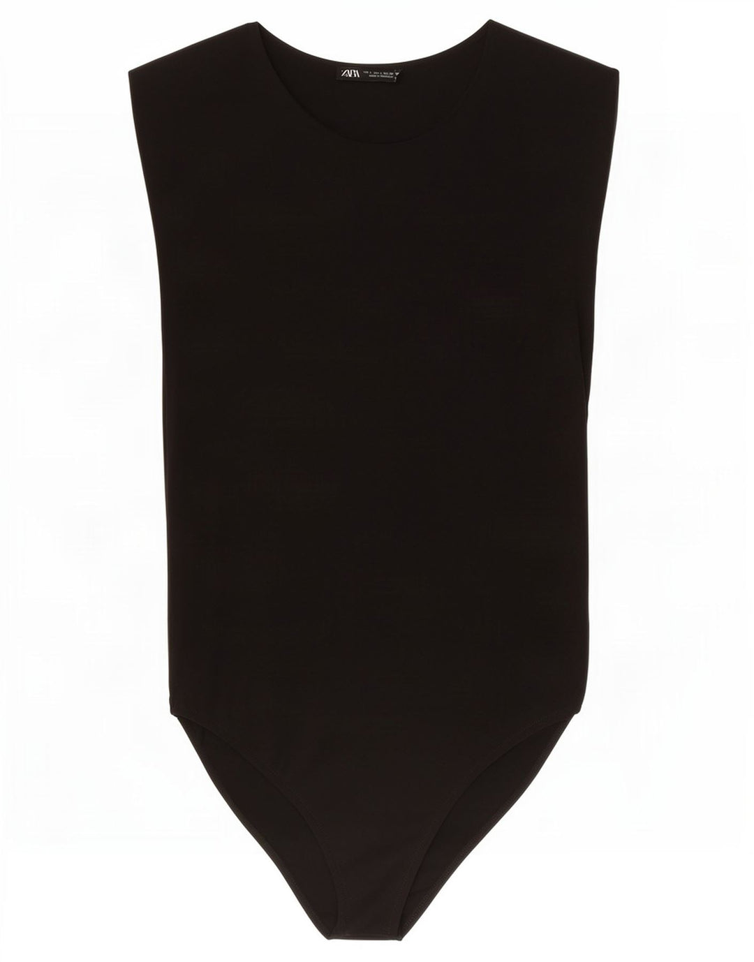 Zara Womens Sleeveless Bodysuit UK 14 Large Black Polyamide