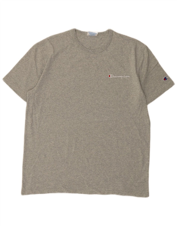 CHAMPION Mens Heritage T-Shirt Top Large Grey Flecked Cotton