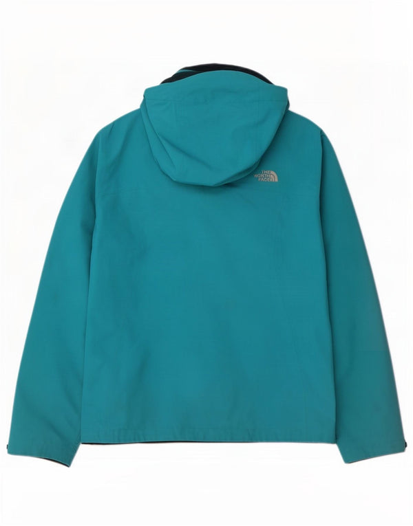The North Face Womens Hooded Rain Jacket UK 16 Large Blue Nylon
