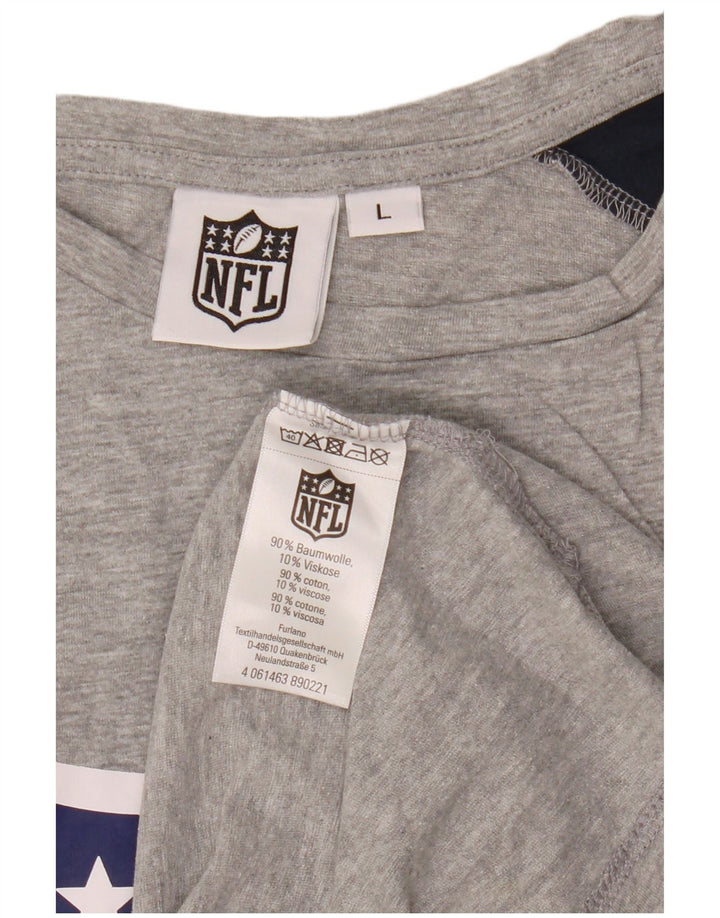 NFL Mens Graphic T-Shirt Top Large Grey Colourblock Cotton