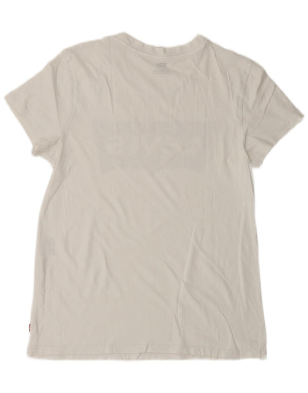 Levi's Womens Graphic T-Shirt Top UK 14 Medium White