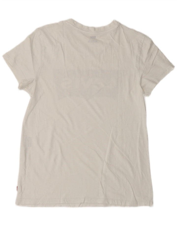 Levi's Womens Graphic T-Shirt Top UK 14 Medium White