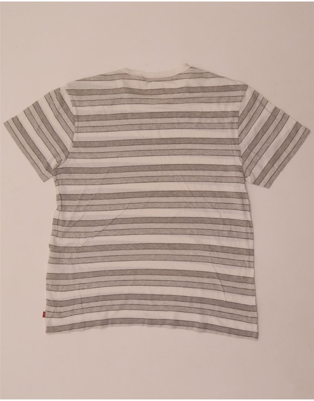 Levi's Mens T-Shirt Top Large Grey Striped Cotton