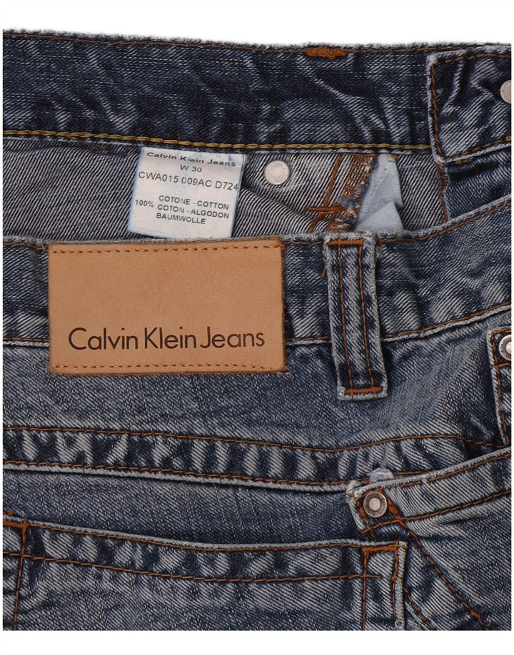 Calvin Klein Womens Flared Jeans W30 L34 Blue Cotton