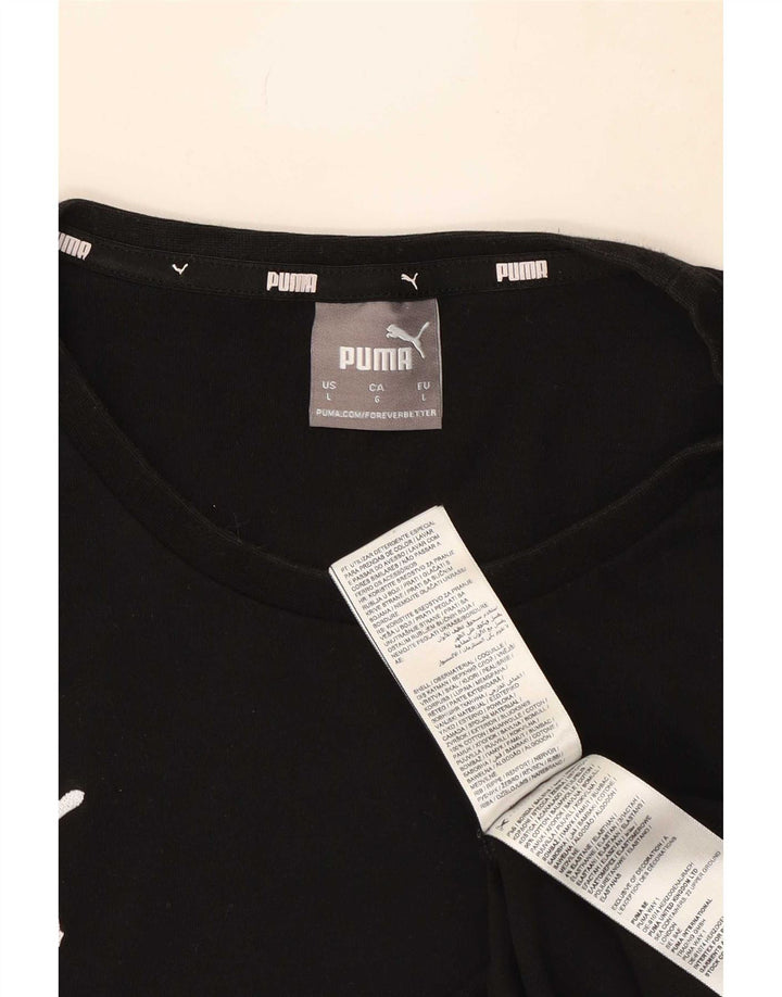 Puma Mens T-Shirt Top Large Black Cotton