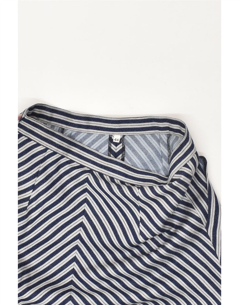 VINTAGE Womens A-Line Skirt IT 44 Medium W28  Navy Blue Striped | Vintage Vintage | Thrift | Second-Hand Vintage | Used Clothing | Messina Hembry 