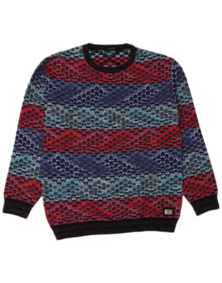 Carlo Colucci Mens Crew Neck Jumper Sweater 2XL Multicoloured Geometric
