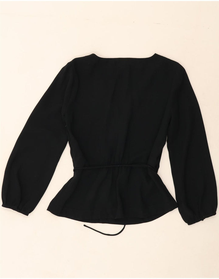 J. CREW Womens Long Sleeve Blouse Top US 6 Medium Black Polyester Vintage J. Crew and Second-Hand J. Crew from Messina Hembry 