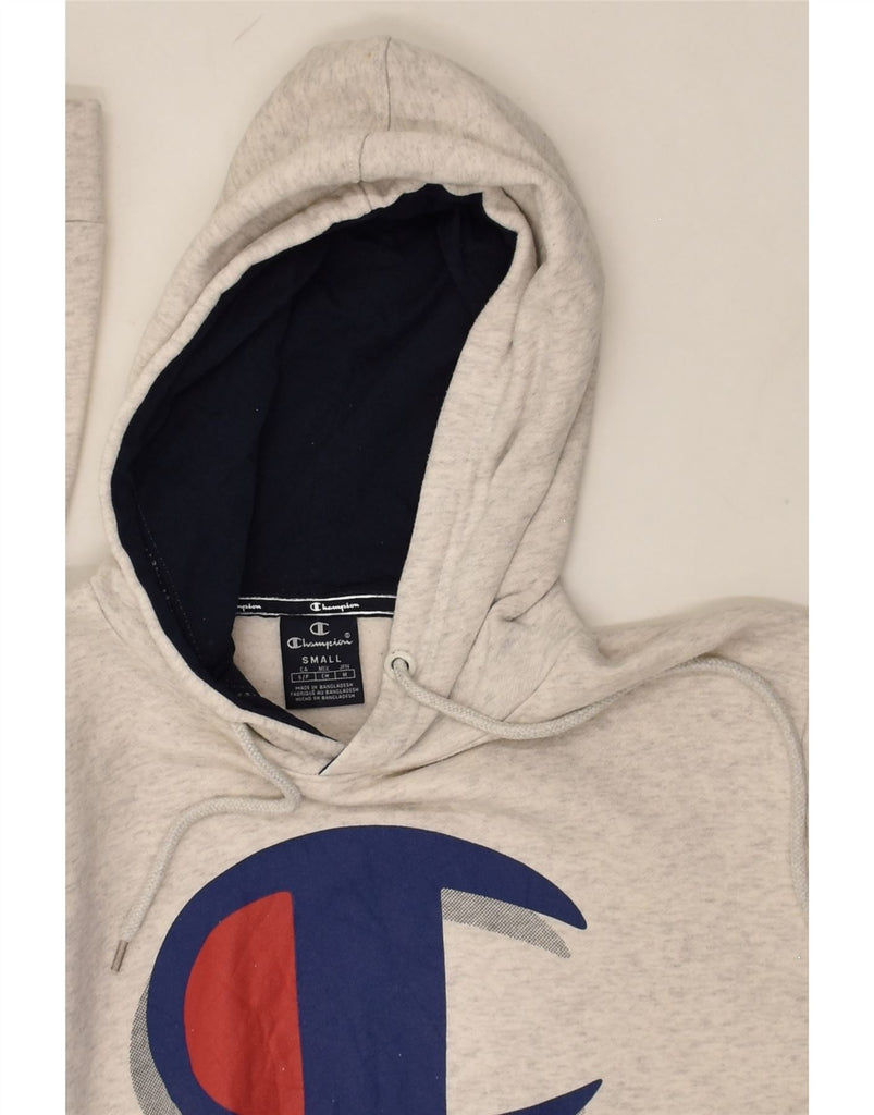 CHAMPION Mens Graphic Hoodie Jumper Small Grey Cotton | Vintage Champion | Thrift | Second-Hand Champion | Used Clothing | Messina Hembry 