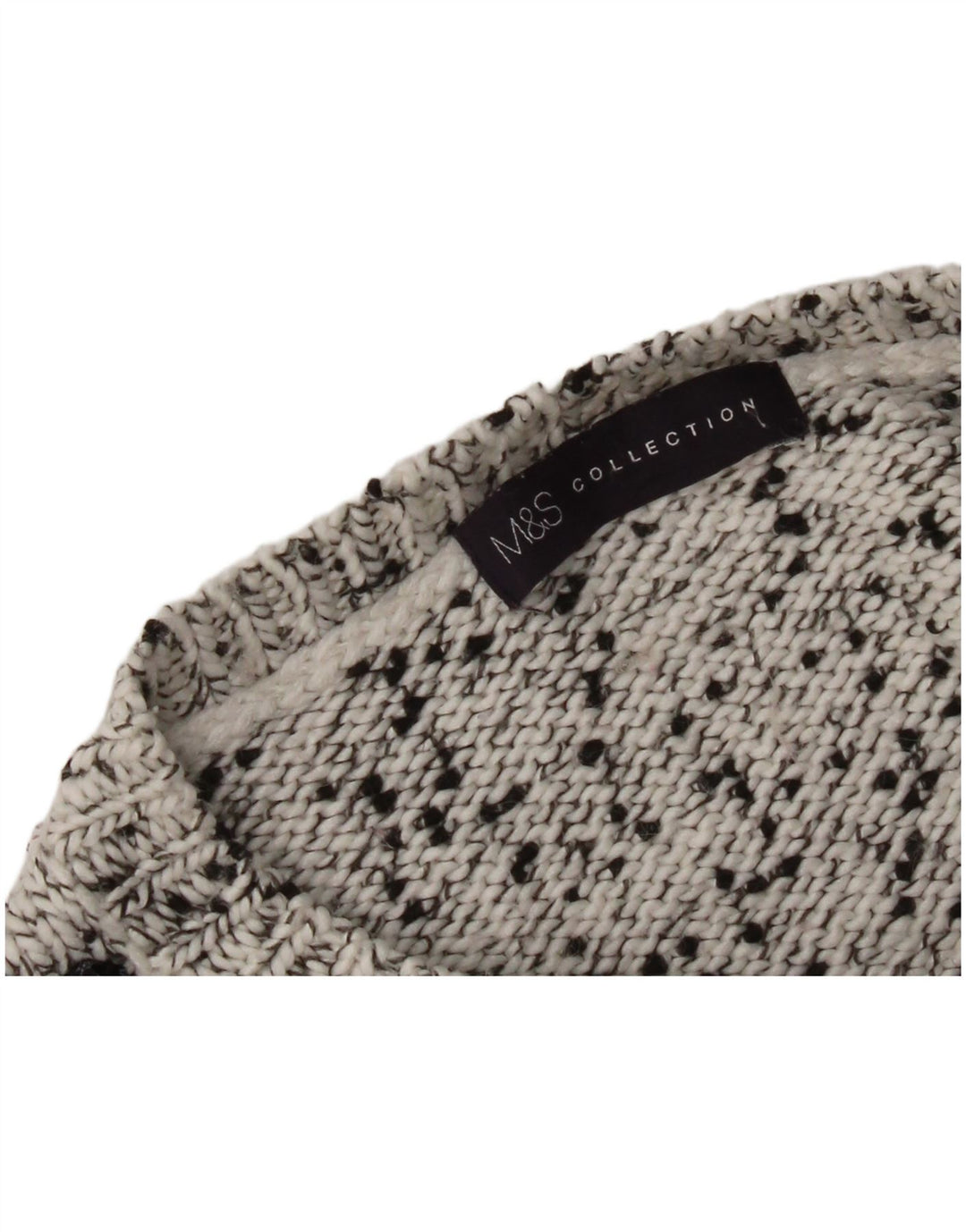 Marks & Spencer Womens Boat Neck Jumper Sweater UK 12 Medium Grey Flecked