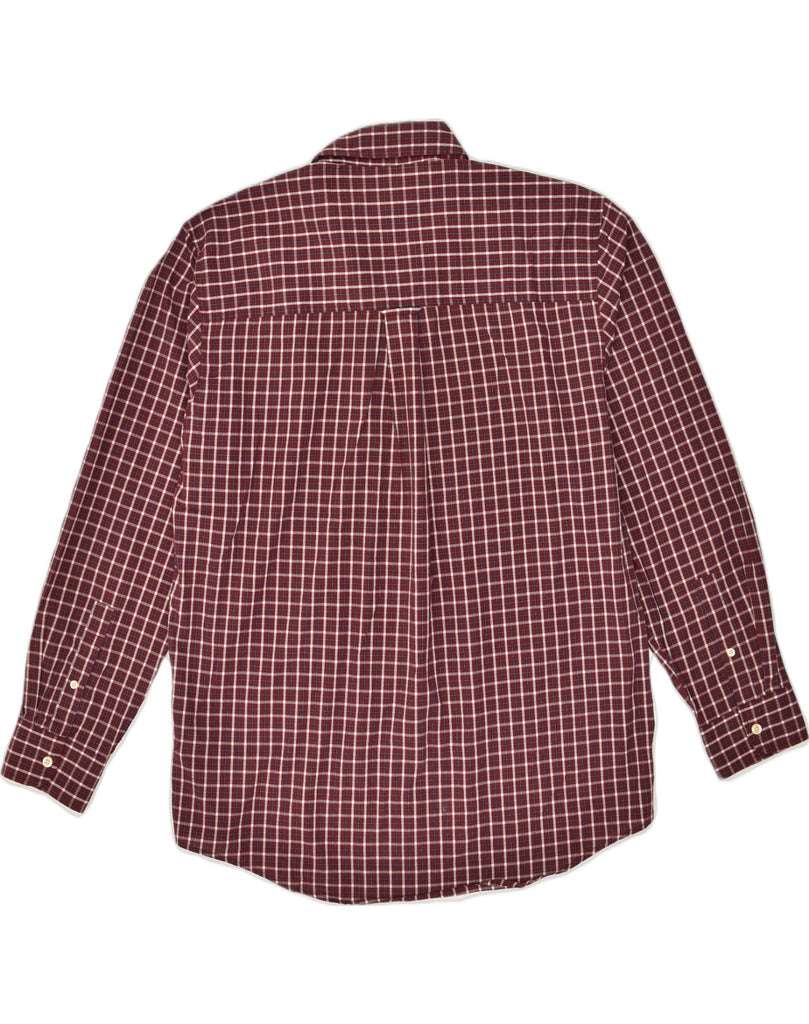 CHAPS Mens Shirt Medium Maroon Check Cotton | Vintage Chaps | Thrift | Second-Hand Chaps | Used Clothing | Messina Hembry 