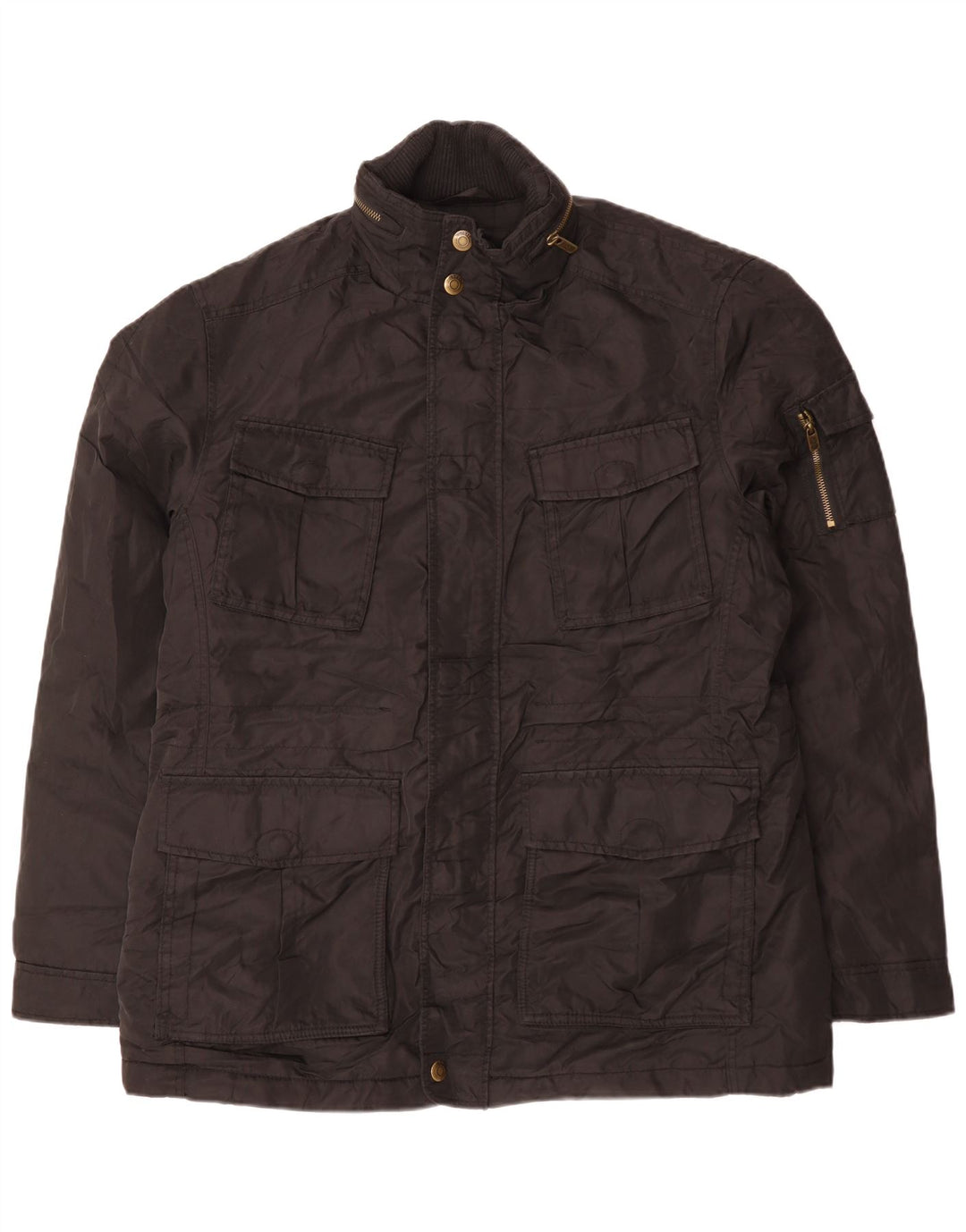 Esprit Mens Hooded Utility Jacket UK 44 2XL Black Polyester