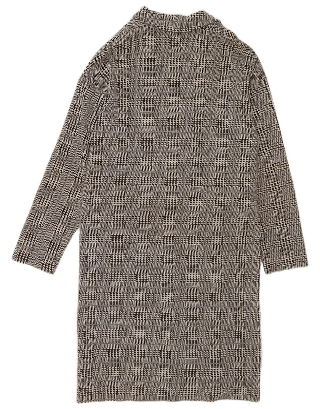 Topshop Womens Overcoat UK 10 Small Grey Houndstooth Cotton