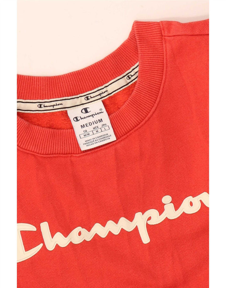 Champion Womens Graphic Sweatshirt Jumper UK 14 Medium Red