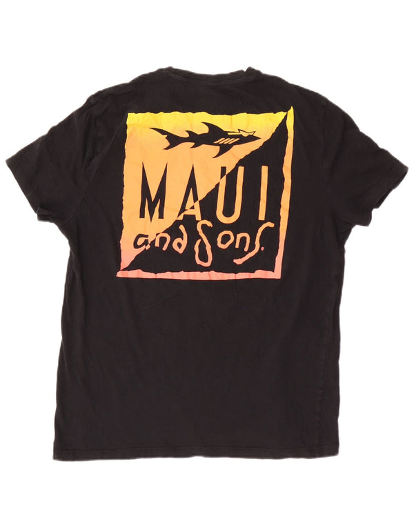 Maui and Sons Mens Graphic T-Shirt Top Large Black