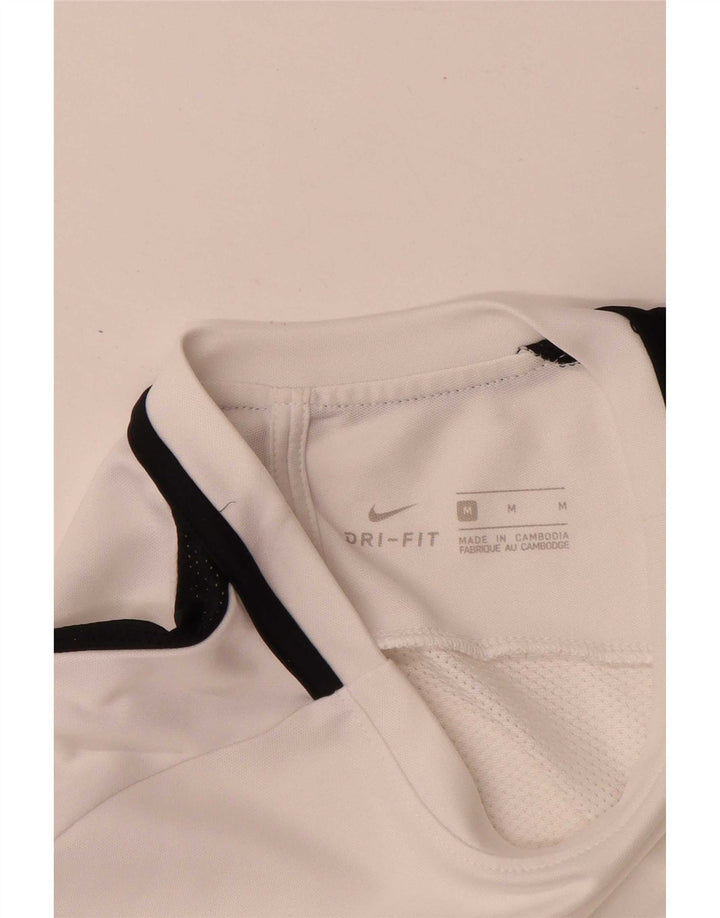 Nike Mens Dri Fit T-Shirt Top Medium White Colourblock
