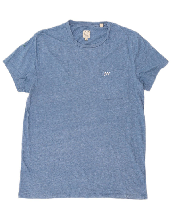 Jack Wills Mens T-Shirt Top Medium Blue Flecked Cotton