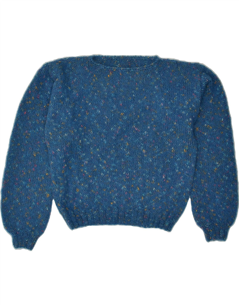 VINTAGE Womens Boat Neck Jumper Sweater UK 16 Large Blue Flecked | Vintage Vintage | Thrift | Second-Hand Vintage | Used Clothing | Messina Hembry 