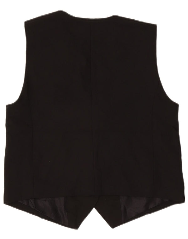 Zara Womens Crop Waistcoat UK 14 Medium Black Polyester