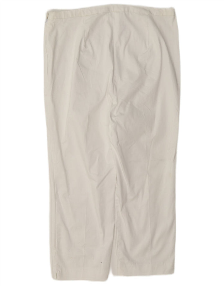 Marks & Spencer Womens Capri Trousers UK 12 Medium W30 L21 White Cotton