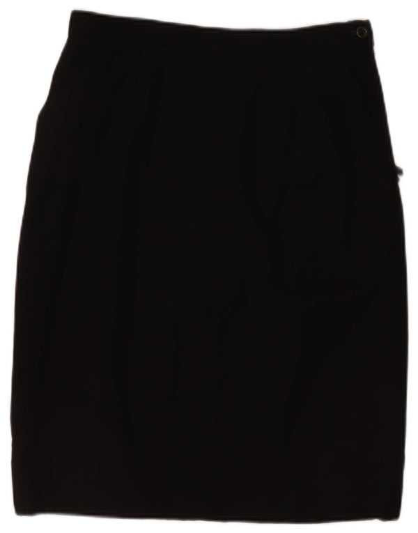 Valentino Womens High Waist Pencil Skirt IT 46 Large W28 Black Lambswool