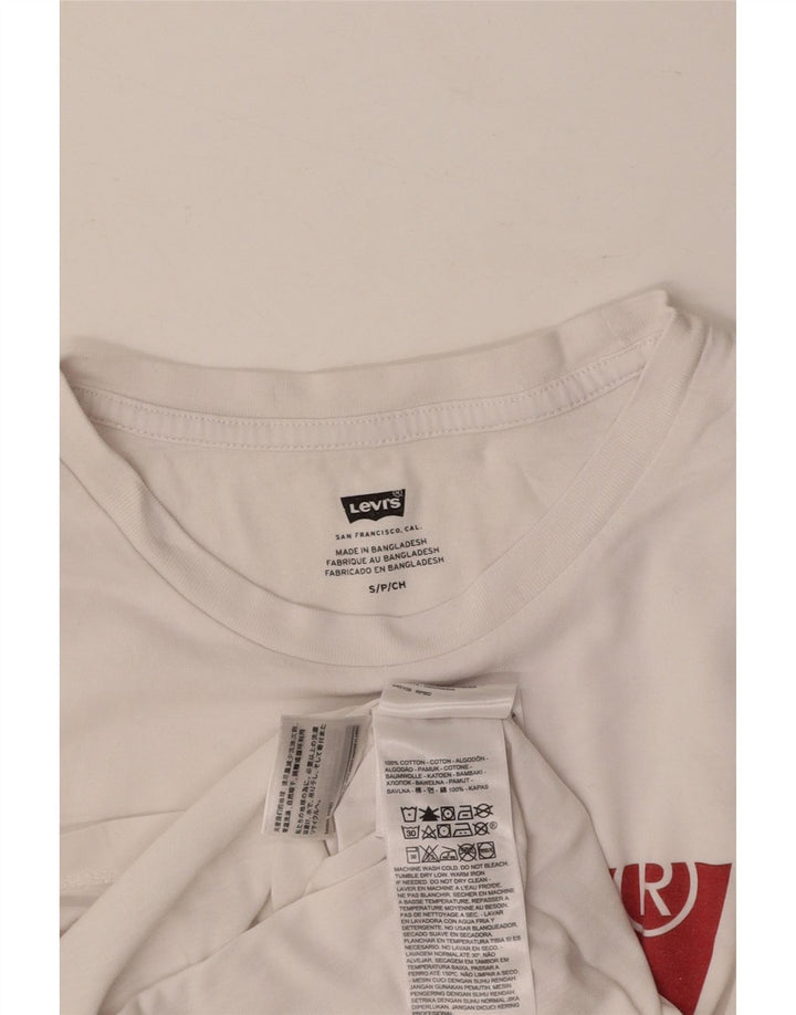 LEVI'S Mens Graphic T-Shirt Top Small White Cotton