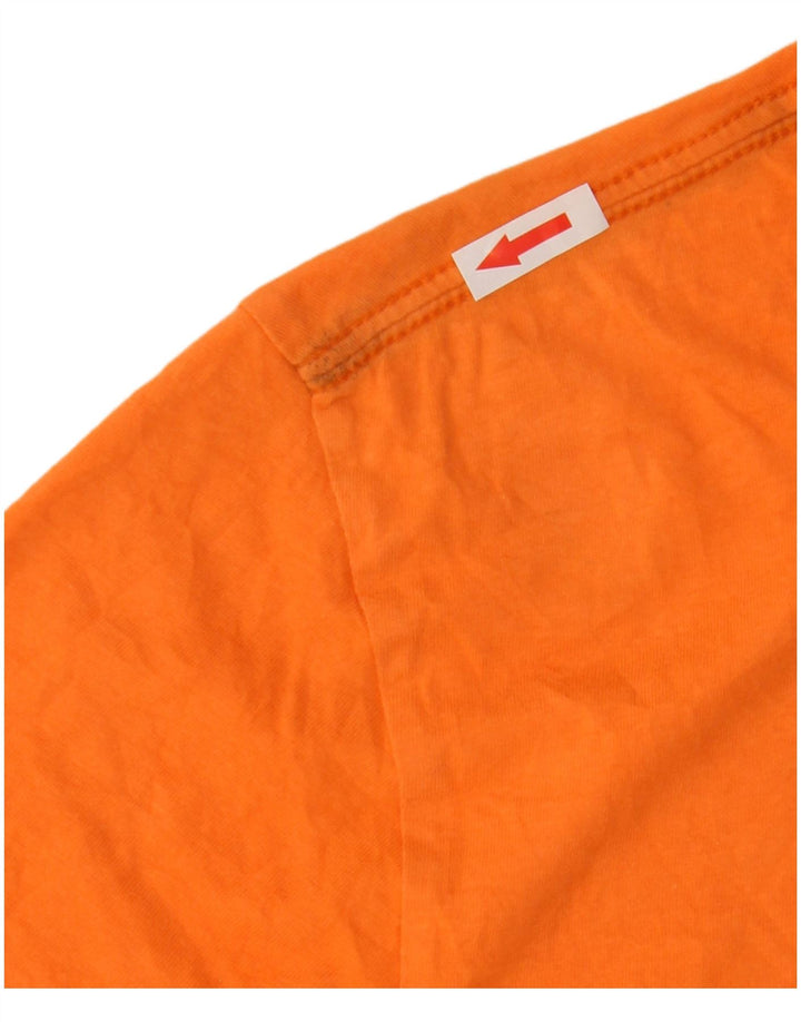 Penguin Mens Graphic T-Shirt Top Medium Orange Cotton