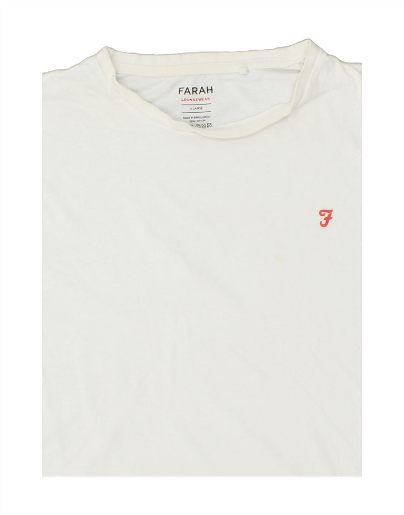 FARAH Mens T-Shirt Top XL White Cotton | Vintage Farah | Thrift | Second-Hand Farah | Used Clothing | Messina Hembry 