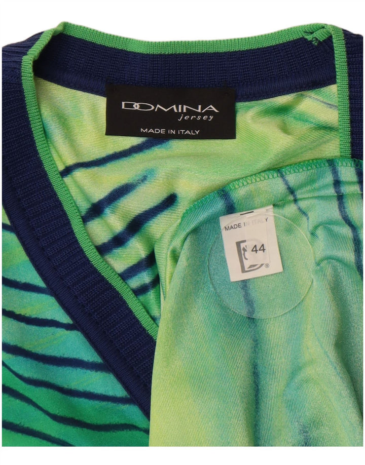 Domina Womens Short Sleeve Cardigan Top IT 44 Medium Green Tie Dye