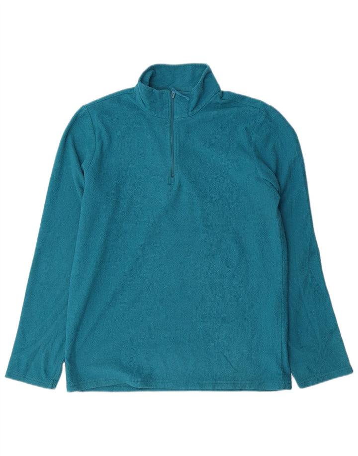 MOUNTAIN WAREHOUSE Mens Zip Neck Fleece Jumper Medium Blue Polyester