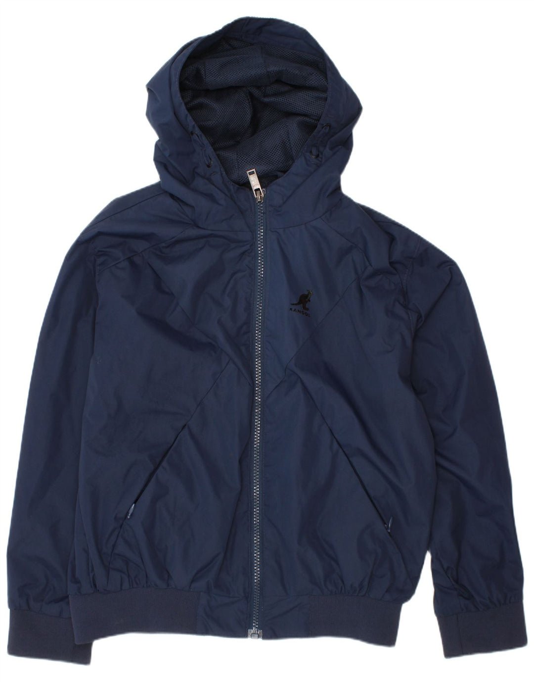 KANGOL Boys Hooded Bomber Jacket 7-8 Years Navy Blue Polyester