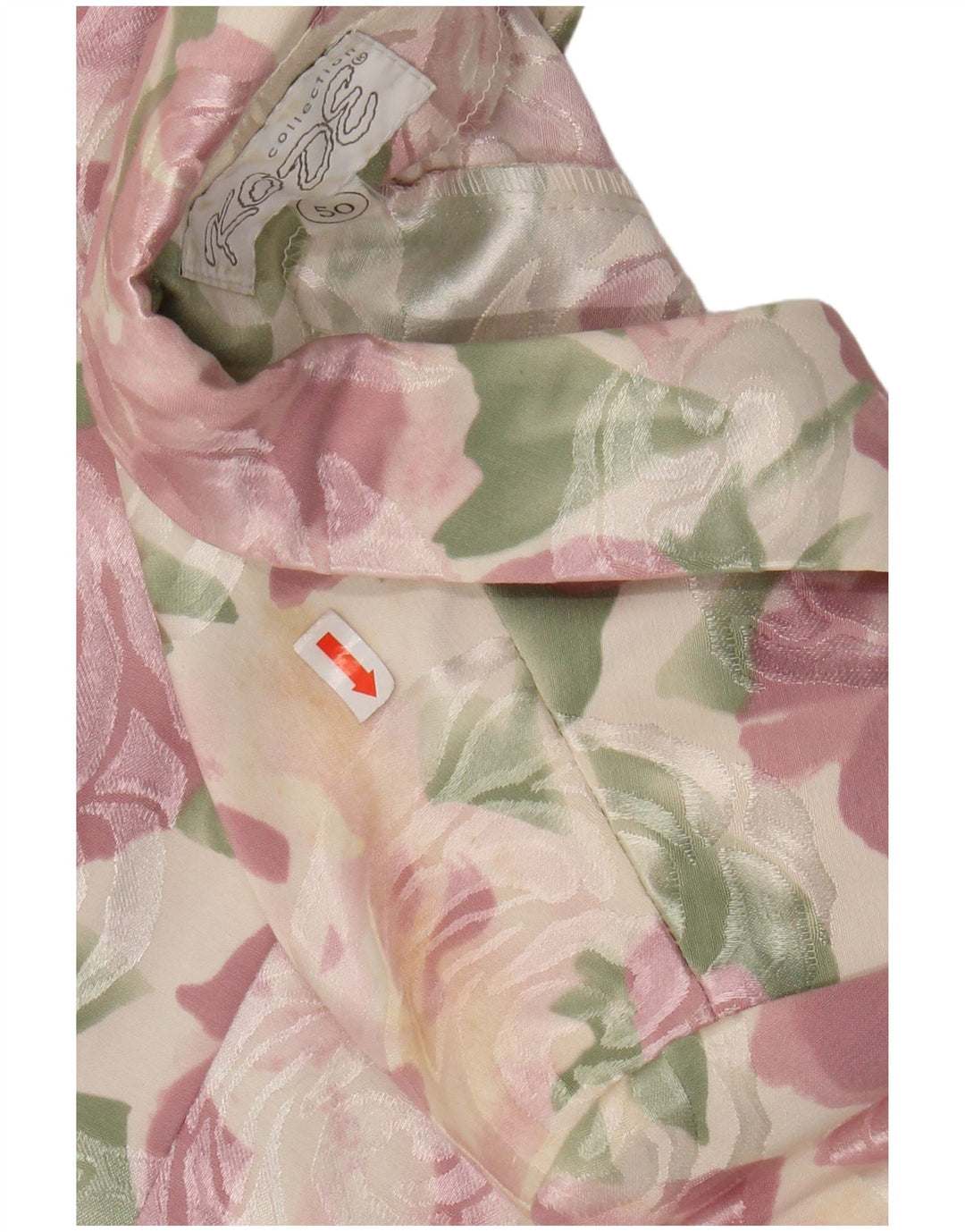 VINTAGE Womens Short Sleeve 4 Button Blazer Jacket IT 50 XL Pink Floral