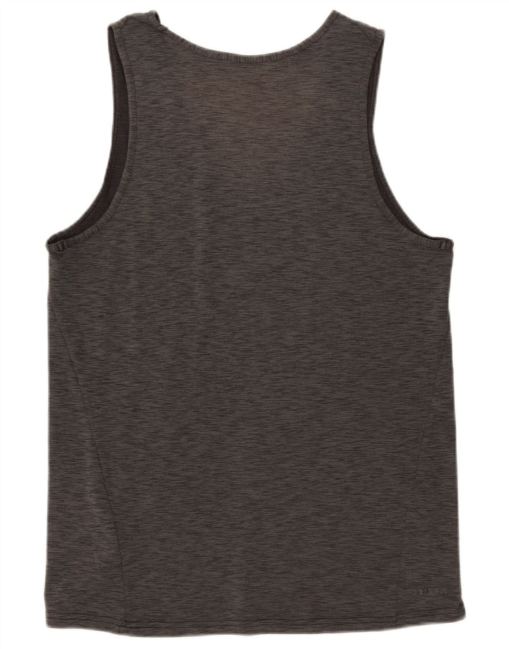 NIKE Mens Dri Fit Vest Top Small Khaki Flecked Polyester