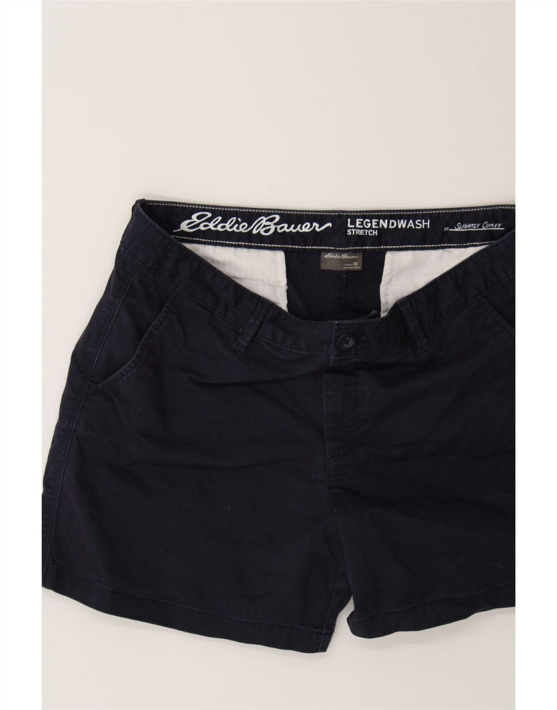 EDDIE BAUER Womens Slightly Curvy Chino Shorts US 10 Large W34  Navy Blue Vintage Eddie Bauer and Second-Hand Eddie Bauer from Messina Hembry 
