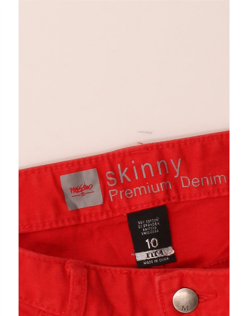 MOSSIMO Womens Skinny Denim Shorts US 10 Large W32 Red Cotton Vintage Mossimo and Second-Hand Mossimo from Messina Hembry 