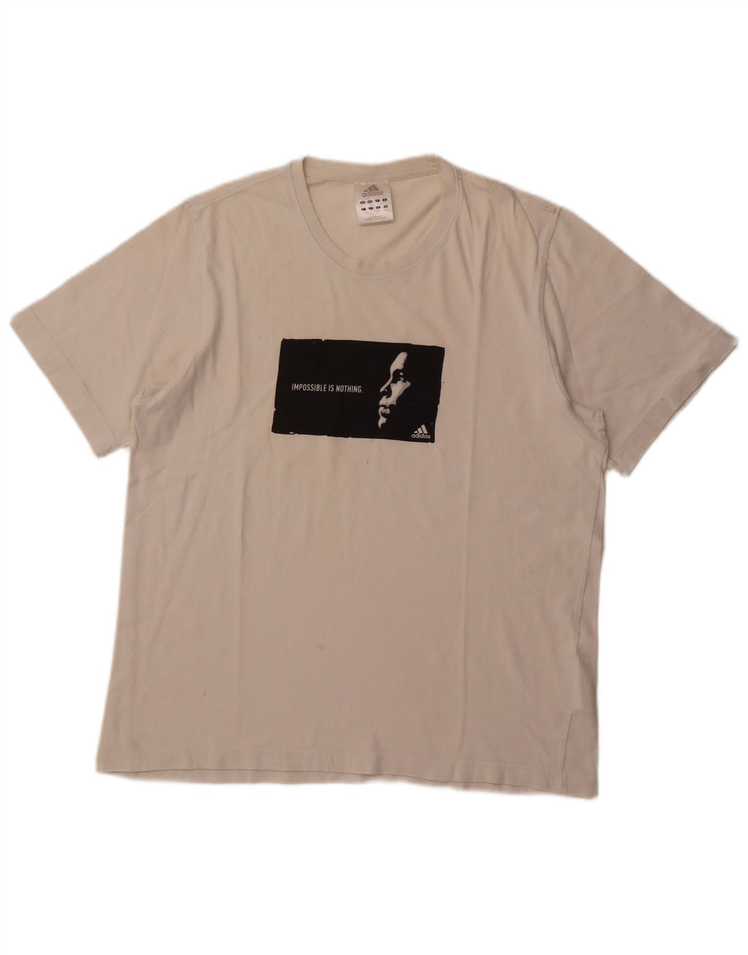 ADIDAS Mens Graphic T-Shirt Top Large White Cotton