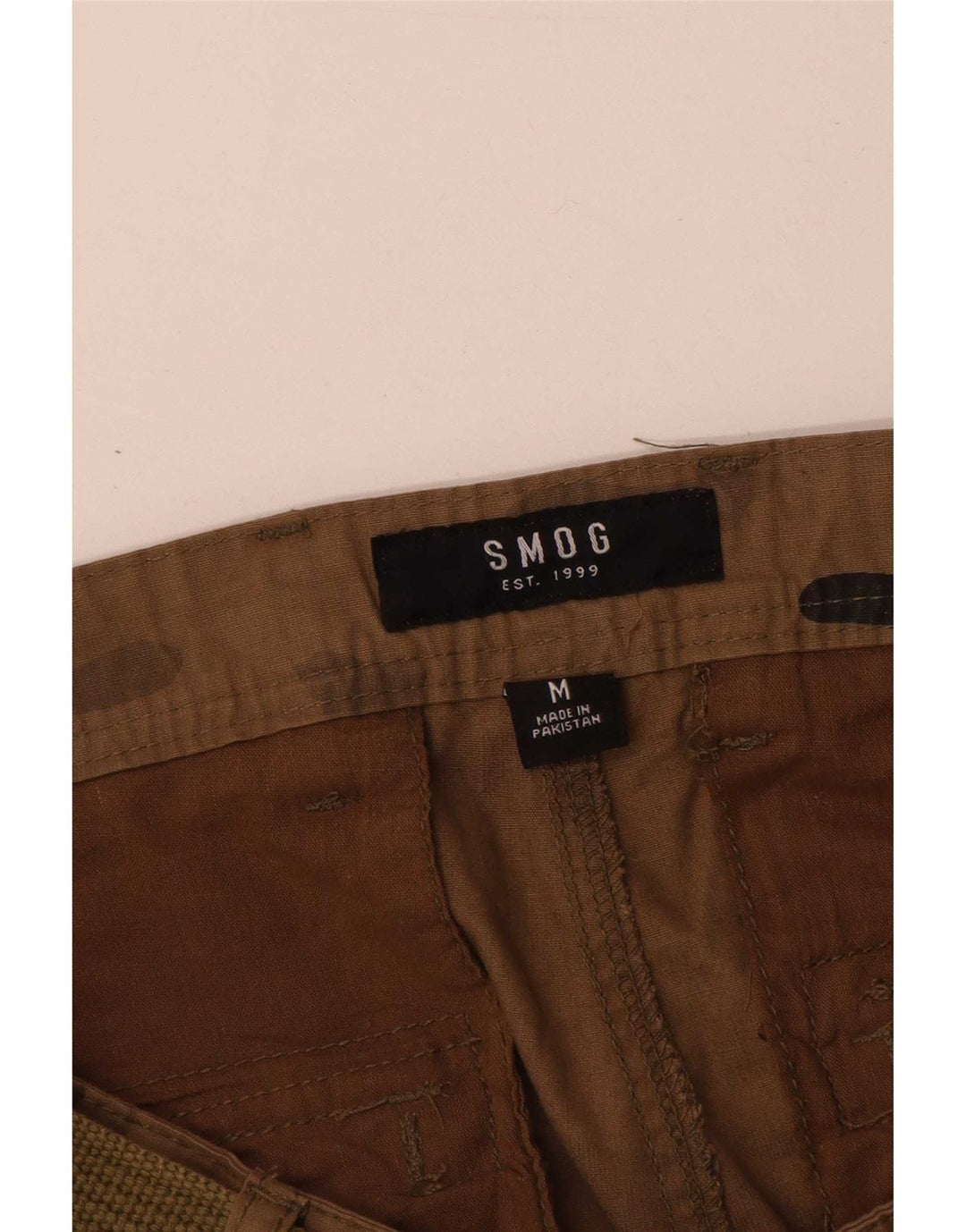 Smog Mens Cargo Shorts Medium W32 Brown Camouflage