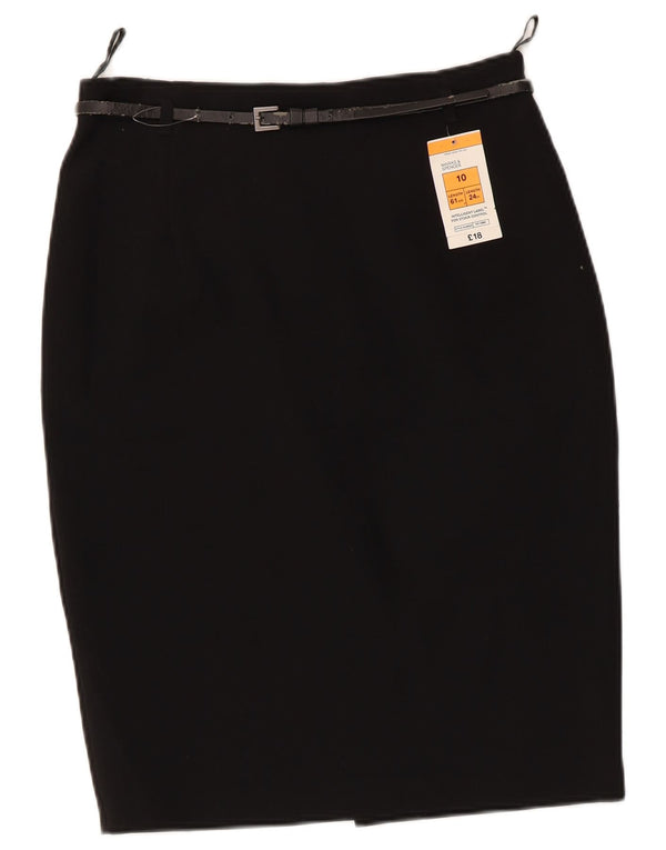 Marks & Spencer Womens Pencil Skirt UK 10 Small W28 Black Polyester