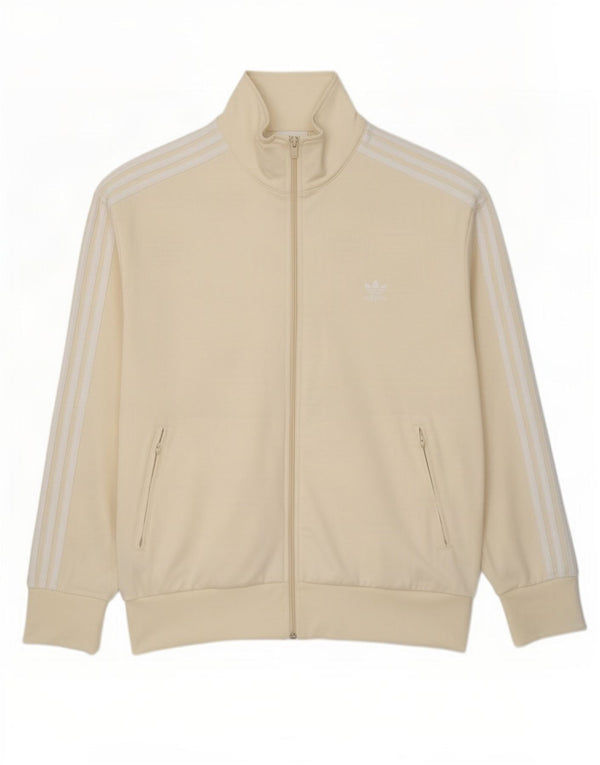 Adidas Mens Tracksuit Top Jacket XL Off White Polyester