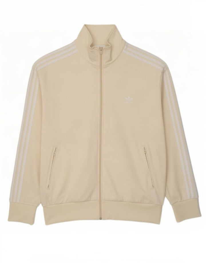 Adidas Mens Tracksuit Top Jacket XL Off White Polyester